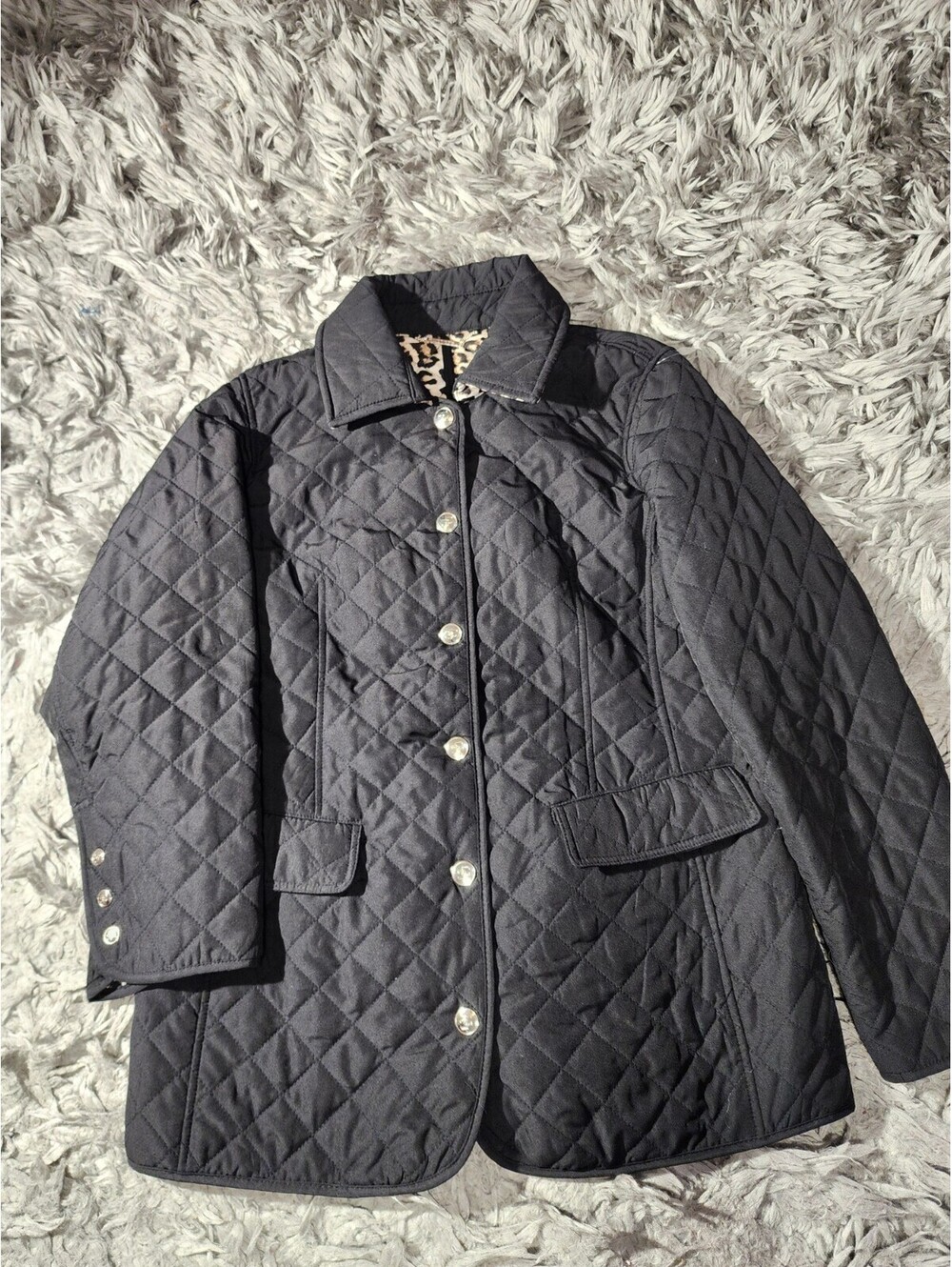 Chicos 1 Usa Size 8/10 Negro Jackets De Niña Forro Interior Tigreado Broches